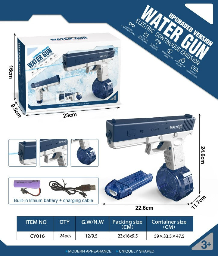 Fully Automatic Continuous Electric Water Gun Glock - Blue – LIM-CONNECT